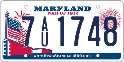 MD license plate 7AU1748