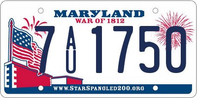 MD license plate 7AU1750