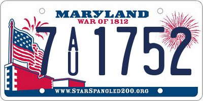 MD license plate 7AU1752