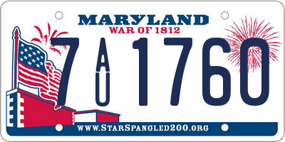 MD license plate 7AU1760
