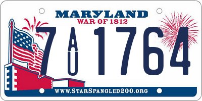 MD license plate 7AU1764
