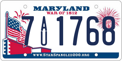 MD license plate 7AU1768
