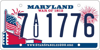 MD license plate 7AU1776