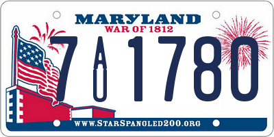 MD license plate 7AU1780