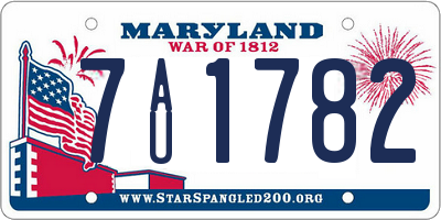 MD license plate 7AU1782
