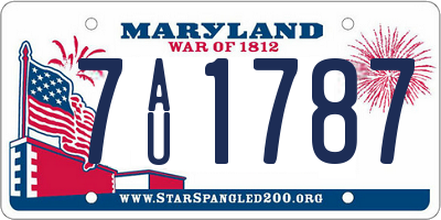 MD license plate 7AU1787