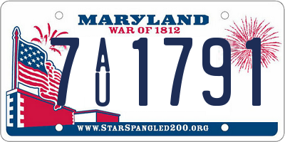 MD license plate 7AU1791