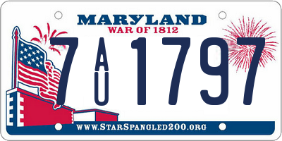 MD license plate 7AU1797