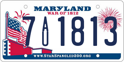 MD license plate 7AU1813