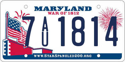 MD license plate 7AU1814