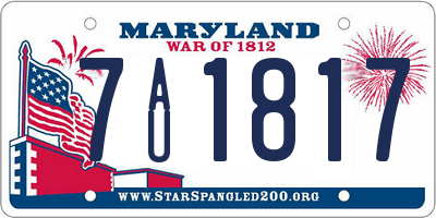 MD license plate 7AU1817