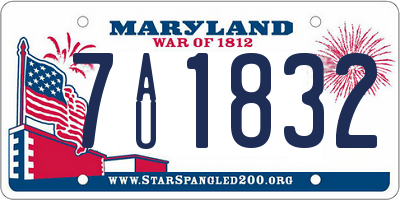 MD license plate 7AU1832