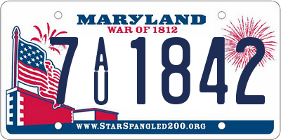 MD license plate 7AU1842