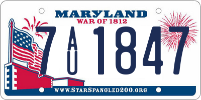 MD license plate 7AU1847