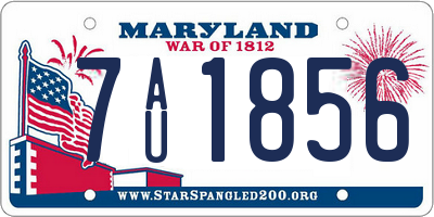 MD license plate 7AU1856
