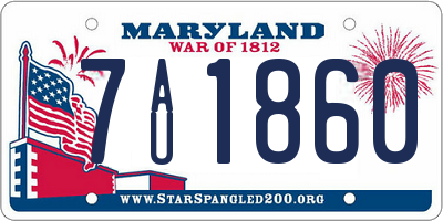 MD license plate 7AU1860