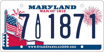 MD license plate 7AU1871