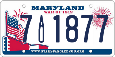 MD license plate 7AU1877
