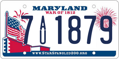 MD license plate 7AU1879