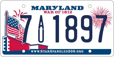 MD license plate 7AU1897
