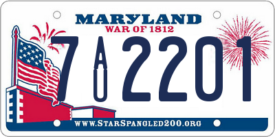 MD license plate 7AU2201
