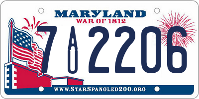 MD license plate 7AU2206