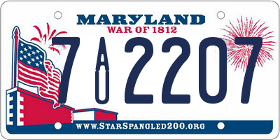 MD license plate 7AU2207