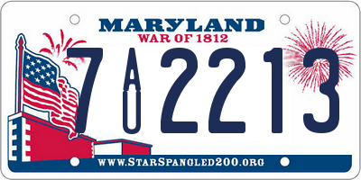 MD license plate 7AU2213
