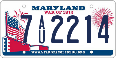 MD license plate 7AU2214
