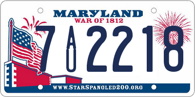 MD license plate 7AU2218