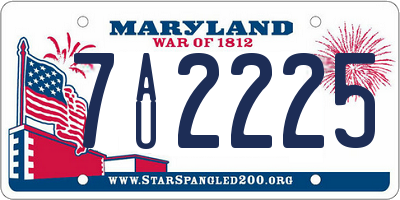 MD license plate 7AU2225