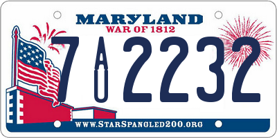 MD license plate 7AU2232