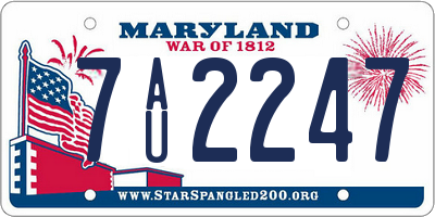 MD license plate 7AU2247