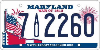 MD license plate 7AU2260