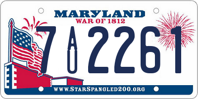 MD license plate 7AU2261