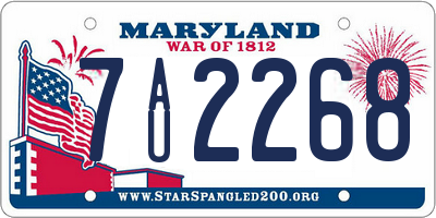 MD license plate 7AU2268
