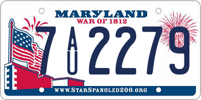 MD license plate 7AU2279