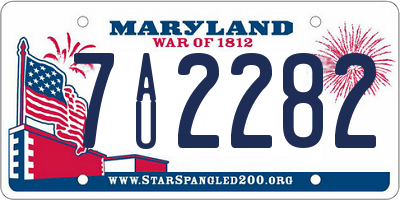 MD license plate 7AU2282