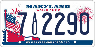 MD license plate 7AU2290
