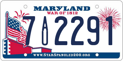 MD license plate 7AU2291