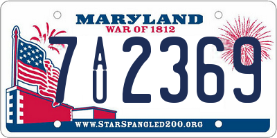 MD license plate 7AU2369