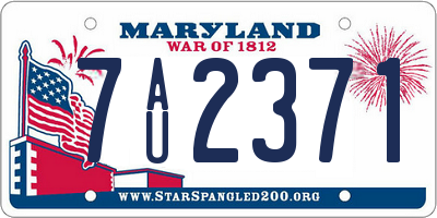 MD license plate 7AU2371