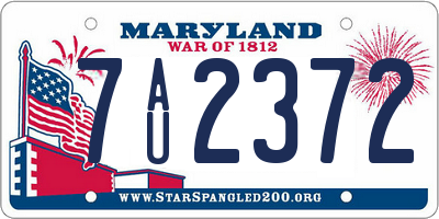 MD license plate 7AU2372