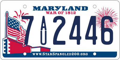 MD license plate 7AU2446