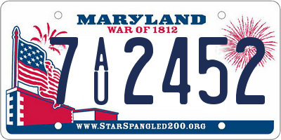 MD license plate 7AU2452