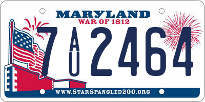 MD license plate 7AU2464