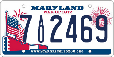 MD license plate 7AU2469