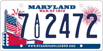 MD license plate 7AU2472