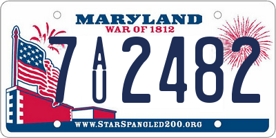 MD license plate 7AU2482