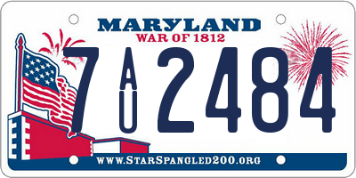MD license plate 7AU2484